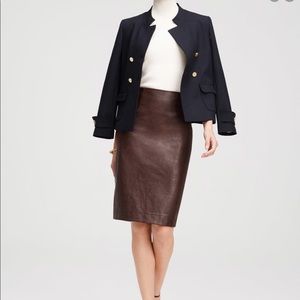 Ann Taylor Brown Vegan Leather Skirt 8